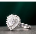 thumbnail image 3 of Heart Cut Diamond Engagement Ring, Perfect Proposal Ring For Her, Baguette Halo Diamond Wedding Anniversary Ring, 925 Sterling Silver, 2.3 Ct Simulated Diamond, Promise Ring, 3 of 4