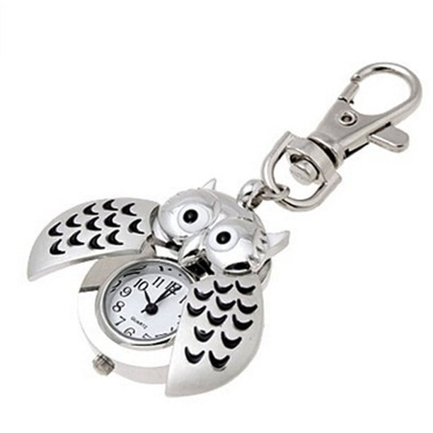 Reloj de cuarzo para mujer, relojes para mujer, nuevo mini reloj de cuarzo con llave de metal y búho, doble apertura, reloj - el reloj