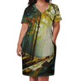 thumbnail image 3 of Vestido de bolsillo suelto abstracto de bosque Vestido de mujer Falda de verano para mujer Vestidos de gala, 3 of 7
