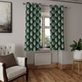 thumbnail image 2 of Ambesonne Tropical Grommet Curtain, Tiger and Chameleon Print, 50"x96", Salmon Peacock Green, 2 of 5