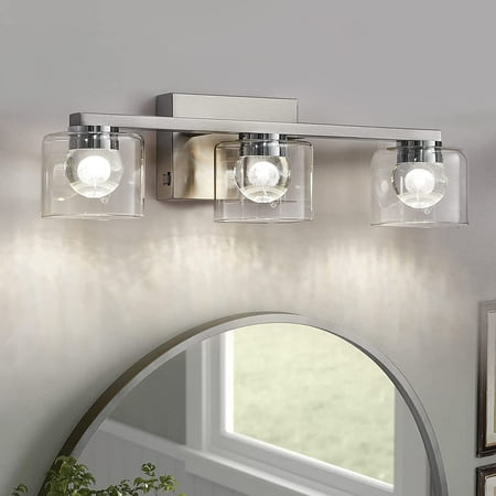

Black Bathroom Vanity Light 3-Light Bathroom Wall Sconce Fixture with Clear Glass Shade Vanity Lights for Bathroom Mirror Sconces Wall (Black 3-Light)