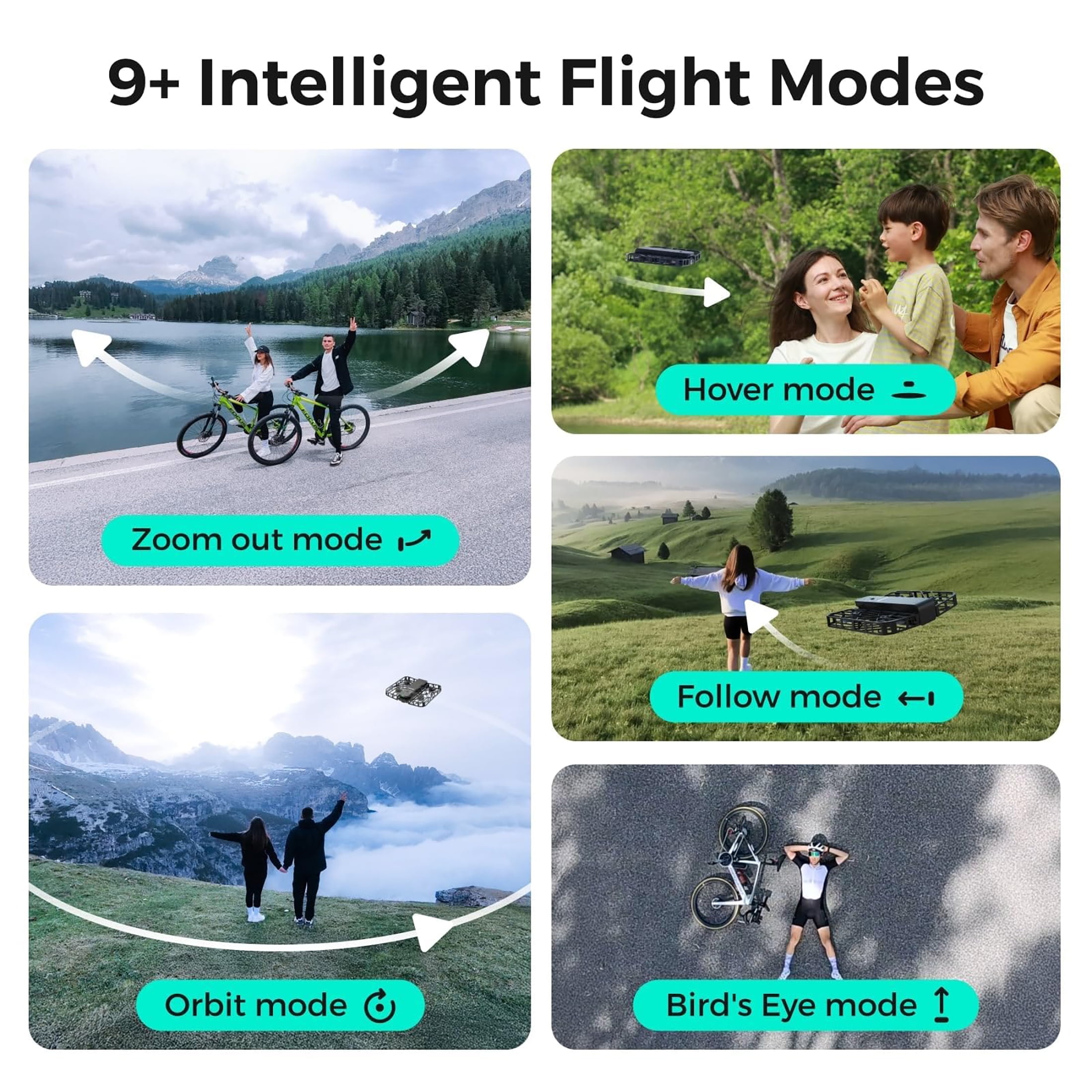 HOVERAir X1 Self-Flying Camera Pocket Drone Palm Takeoff Black (Combo Plus)