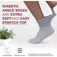 thumbnail image 2 of Diamond Star Diabetic Ankle Socks - Non Binding Quarter Socks for Men & Women, Cushion Circulatory Socks (Grey - 12 Pairs, Socks Size 9-11, Fit Men's Shoe Size 5-10), 2 of 6