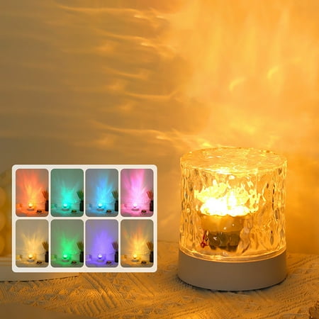 

Dynamic Water Ripple Atmosphere Small Night Light Children s Creative Gift Bedroom Bedside Flame Table Lamp Planet Lamp Battery Operated Night Lights Light Posters for Room Wall Mounted Desk Lamp