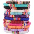 thumbnail image 1 of y 12 Pcs Bracelet d'Amitié Surfeur Bracelet Extensible Perlé Heishi, 1 of 5