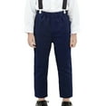 thumbnail image 2 of Boys Uniform Pants Dress Pants High Stretchy Skinny Pants with Pockets Kids Navy Pants Back To School Straight Fit Outfits Size 6-7 Years, 2 of 4