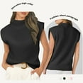 thumbnail image 4 of VENUZOR Mock Neck Sleeveless Sweater Vest Women Casual Cap Sleeve Knit Pullover Tank Tops, 4 of 6