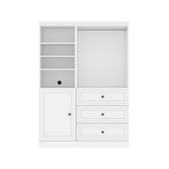 Bestar Versatile 61"W Engineered Wood Closet Organizer with Doors in White