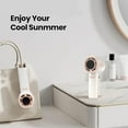 thumbnail image 4 of BN-LINK Mini Handheld Fan, Four Speeds Adjustable USB Rechargeable Fan, Portable Fan With Hook & Digital Display, Gifts for Makeup Stylish Girl Women Men Indoor/Outdoor Travel, White, 4 of 6