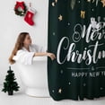 thumbnail image 5 of Merry Christmas Bathroom Shower Curtain Xmas Gold Ball Bell Star Berry Bowknot Green Leaf Green Waterproof Washable Shower Curtains for Bathtub Bath Decor with Grommets and Hook 54 X 78 Inch, 5 of 8