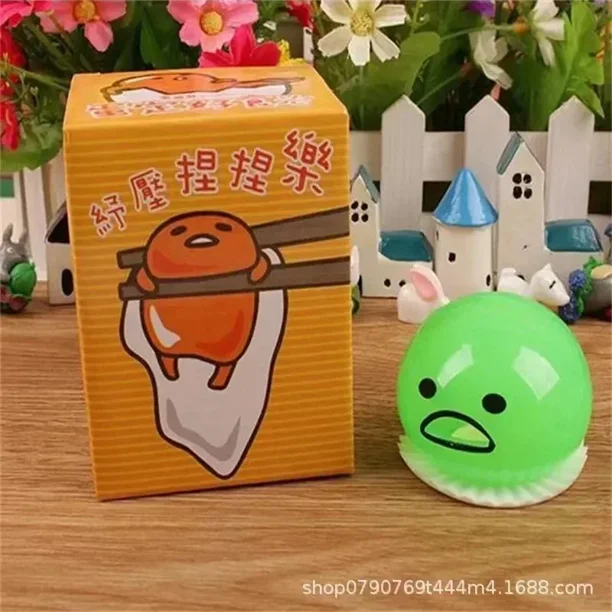Pelota antiestrés con forma de yema de huevo vomitando, blanda y amarilla, juguete antiestrés divertido y asqueroso para niños