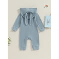 thumbnail image 3 of Bagilaanoe Newborn Baby Girl Boys Hood Jumpsuit Long Sleeve Bodysuit 3M 6M 9M 12M 18M Infant Spring One Piece Romper, 3 of 8