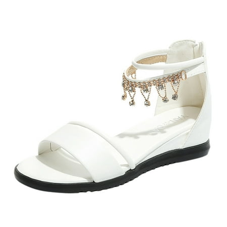

VKEKIEO Peep Toe Womens Sandals High Heel Platform White