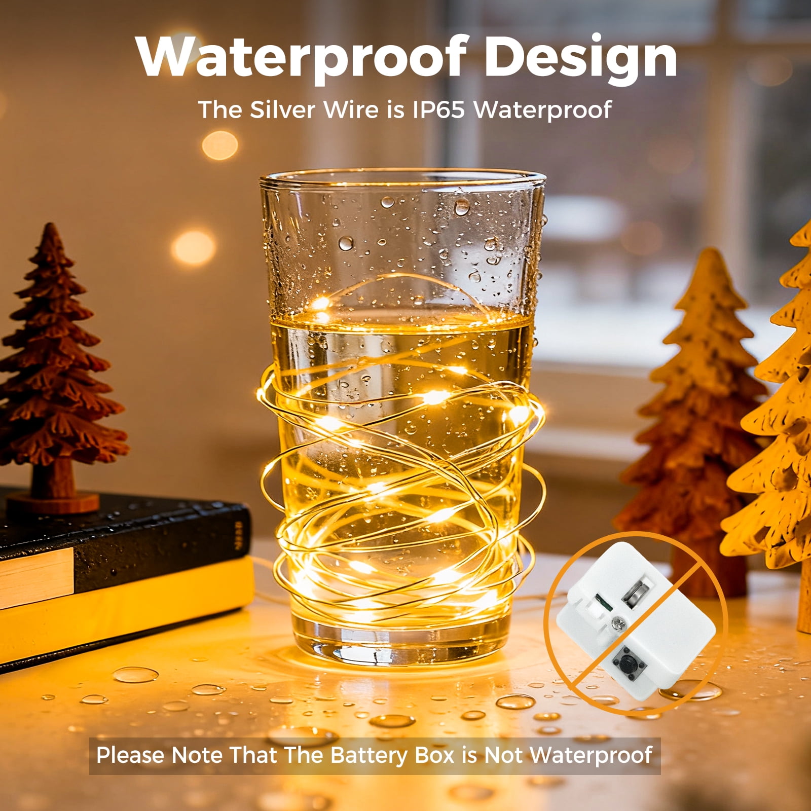 20 Pack Battery Operated Fairy Lights 7ft 20LED with 3 Modes, Waterproof Twinkle Lights for Mason Jars Wedding Centerpieces DIY Christmas Decor, Yellow