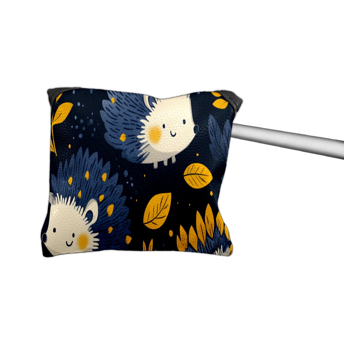 Golf Mallet Putter Cover Premium Leather Waterproof Golf Putter Head Cover with Magnetic Closure Cartoon Hedgehog