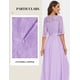 thumbnail image 4 of Vestido largo Wedtrend con estampado floral para dama de honor 2024 para mujer, color lavanda, 4 of 6