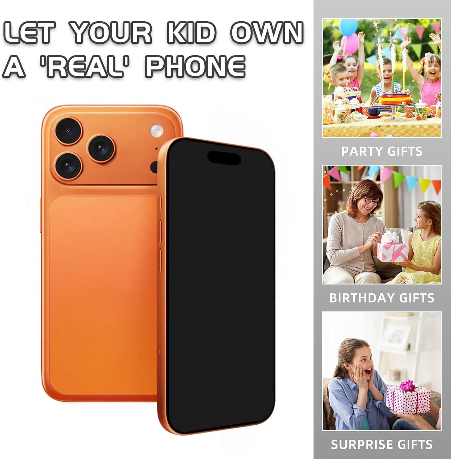 Fake Phone Dummy PropPhone, BlackScreen Decoy PhonePear PhoneNon-Working Phone17Air 17Pro Max, DisplayPhone Look Like Real Phonepro max 17 (17ProMax,Cosmic Orange,Black Screen) Prop Mobile Phone