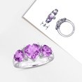 thumbnail image 5 of Everly Women’s 2 7/8ct Amethyst Sterling Silver 3 Stone Heart Ring, 5 of 11