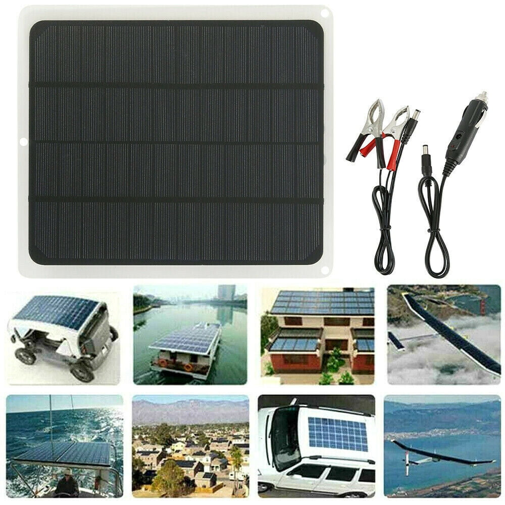 20W Solar Panel 12V Trickle Charge Battery Charger Maintainer Marine RV Car TIT
