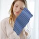 thumbnail image 5 of Set de toallas de baño de algodón en pack de 2 | Secado rápido ultra absorbente | 75×35cm Gris-Blanco-Azul- Gris Oscuro | Suave, duradero, ligero para casa, gimnasio, viajes | Resistente al, 5 of 6