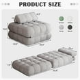 thumbnail image 2 of Erinnyees Foldable Futon Sofa Bed Single Size, Portable Sleeper Chair, Floor Mattress & Lounge Couch, Includes Pillow for Living Room, Bedroom, Apartmen, Gray, 2 of 7