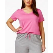 Hue Solid Short Sleeve Sleep Tee, Choose Sz/Color: XL/Pink