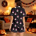 thumbnail image 2 of Outfits for Women Halloween Graphic Print Lapel Short Sleeve Buttoned Pocket Top And Shorts 2 Piece Loungewear Women's Clothing Sets L, 2 of 6