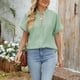 thumbnail image 5 of mfyjkho Tops Bohemios Para Mujer, Blusa Holgada De Manga Corta Con Cuello En V, Color Liso, Informal, Para Primavera Y Verano Para Mujer Tops Para Hacer Ejercicio Para Mujer Xxl, 5 of 8