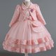thumbnail image 2 of Vestido de princesa para niñas de 3 piezas, nuevo, bordado, de manga larga, elegante, para fiesta de cumpleaños infantil y conjunto de bolso, 2 of 5