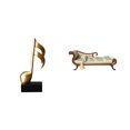 thumbnail image 1 of Escultura creativa de nota musical de resina y sofá cama de madera en miniatura, adorno de mesa DIY, centro de mesa para escritorio, chimenea, regalo, 1 of 8