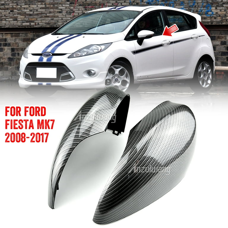 Carbon Fiber Pattern For Ford Fiesta MK7 2008 2017 ABS Carbon fibre Car rearview mirror cover Cover Trim Car Accessories Styling 2pcs