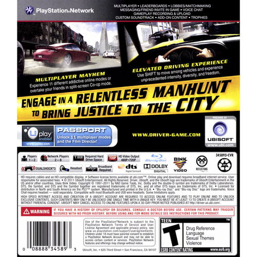 Driver: San (PlayStation 3) - Walmart.com