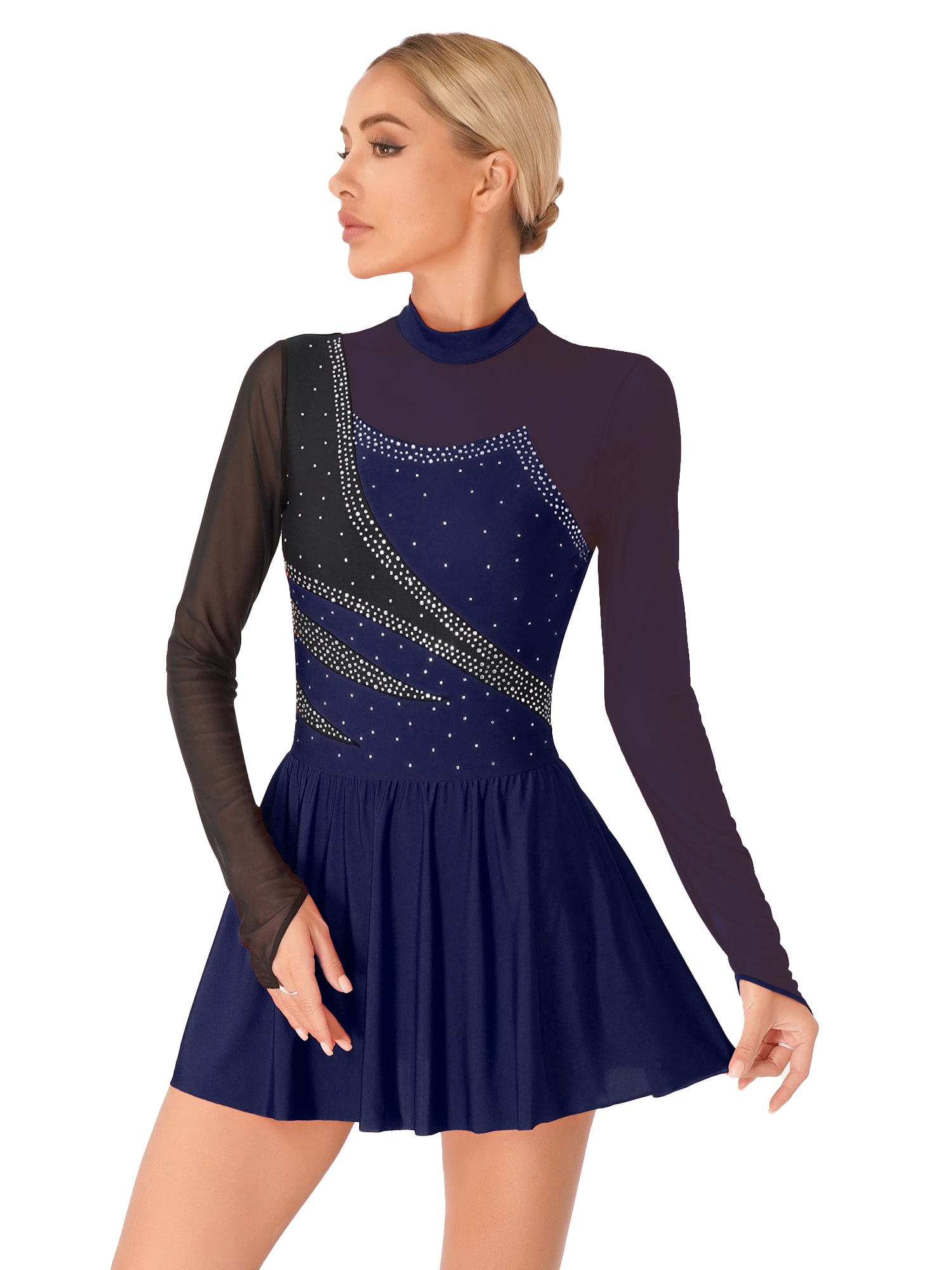 Robe De Danse Strass Sans Manches – 100% Polyester – Pour Patinage, Ballet, Gymnastique – Compétition Et Spectacle - 11