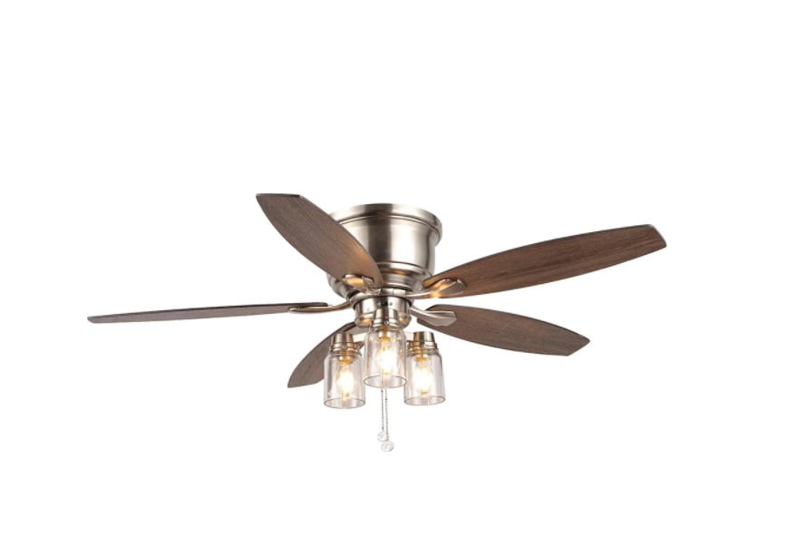 H B Stoneridge 52" Indoor LED Matte Black Hugger Ceiling Fan with Light Kit 