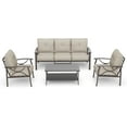thumbnail image 6 of SUNVIVI Outdoor Patio Furniture Set, Patio Conversation Set with Coffee Table Side Table and Ottomans, Metal Furniture Set for Porch Backyard Garden, 6 of 7