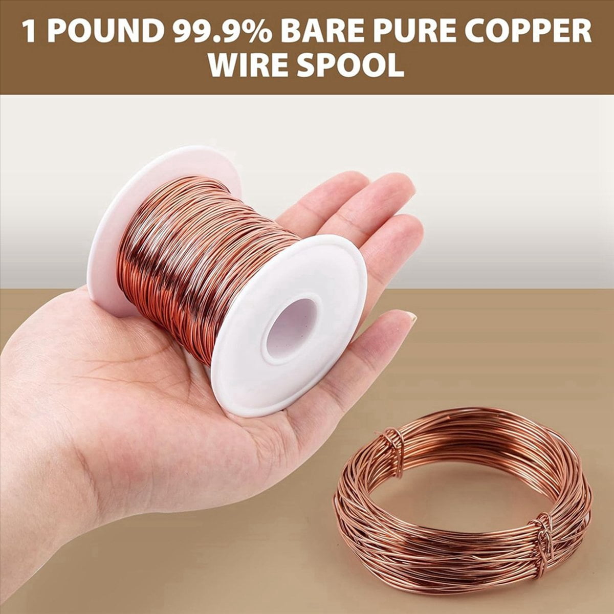 2X 99.9% Dead Soft Copper Wire, 20 Gauge/ 0.8 mm Diameter, 328 Feet/ 100 M, 1 Pound Spool Pure Copper Wire