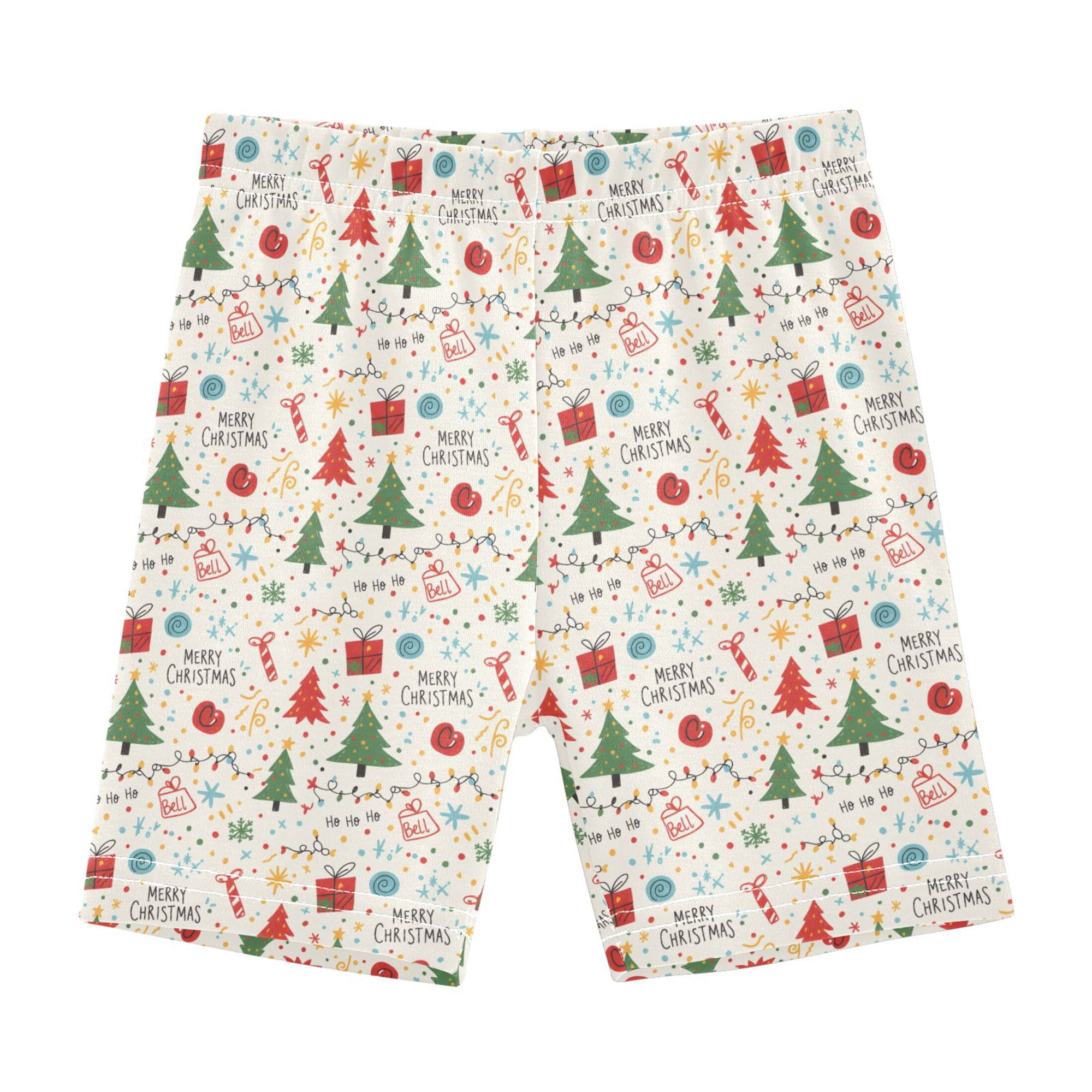 joogoo Christmas Tree Print Girls Lined Shorts Bike Dance Bottoms 5T