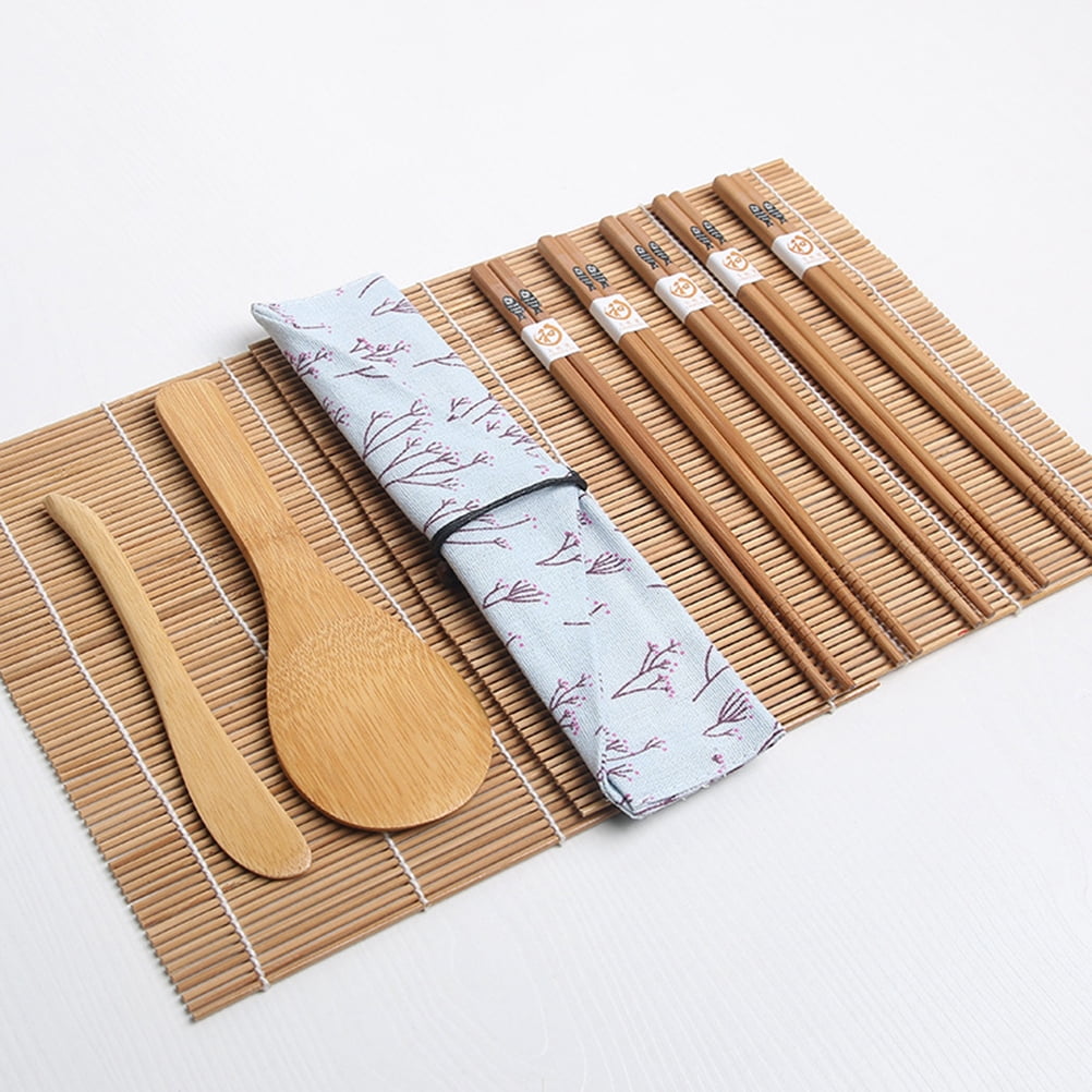 Bamboo Sushi Making Kit with 2 Sushi Rolling Mats, Bamboo Chopsticks, Rice  Paddle & Spreader, 1 - King Soopers