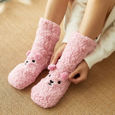 

GXSR Womens Fuzzy Slipper Socks Animal Soft Warm Cute Microfiber Cozy Fluffy Winter Christmas Socks