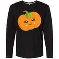 thumbnail image 3 of Inktastic Smiling Pumpkin, Halloween, Orange Pumpkin Long Sleeve T-Shirt, 3 of 5