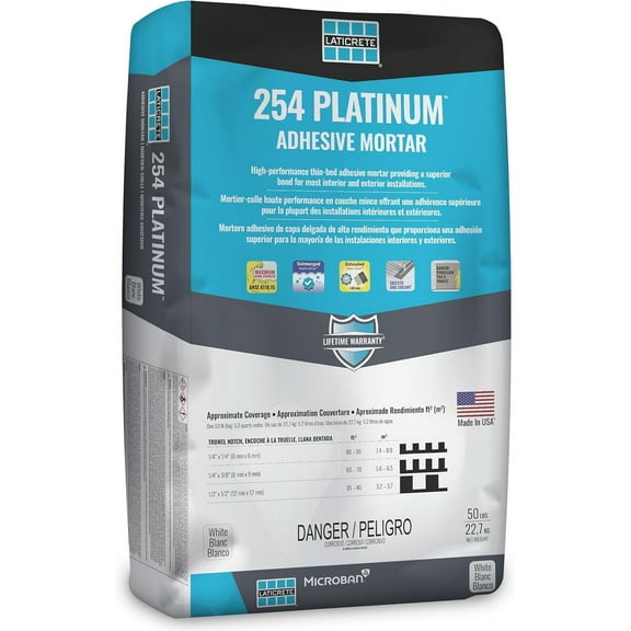 LATICRETE 254 Platinum Multipurpose Thin-Set Mortar, 50 lb. White