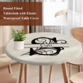 thumbnail image 3 of Letter S Round Tablecloth 45-54 Inch Round Fitted Table Cloth with Elastic Edge, Monogram Words Waterproof Table Cover Protector for Outdoor Picnic Party Dining, 3 of 6