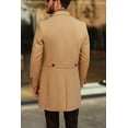 thumbnail image 2 of Men's Classic Coat, 80% Wool Soft Textured Buttoned Stylish Camel Double Breasted Coat, 2 of 5