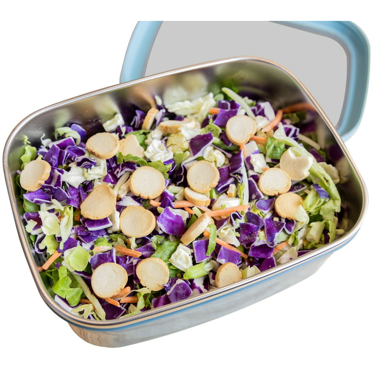 MIRA 70oz Stainless Steel Salad Container for Lunch, Transparent Lid, 8 Cup  Size, Frost 