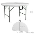 thumbnail image 3 of Outsunny Folding Patio Table Outdoor HDPE Round Picnic Table for 6, White, 3 of 10