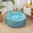 thumbnail image 4 of Cesta para mascotas, cama suave para gatos, cama redonda para perros, cama de felpa de 35 cm, cama para mascotas para dormir y descansar en invierno (gris) ER, 4 of 4