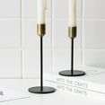 thumbnail image 3 of Pungan Candle Shelf Single Metal Holder Black Golden Taper Candlestick Decorative Modern Candlelight Stand Table Centerpiece for Wedding Dining Table Decor 15CM(3.15"X3.15"X5.51"), 3 of 10