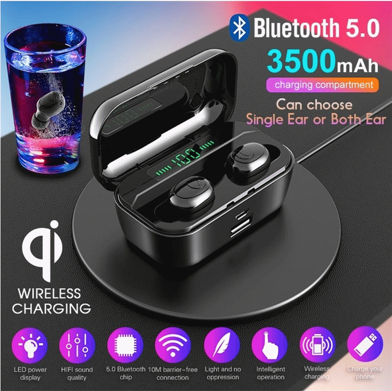 3500mAh Wireless Earbuds, Led Digital Display TWS V5.0 Wireless True