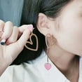 thumbnail image 6 of bobasndm Stylish Pink Earrings Heart Earrings Set Hypoallergenic Dangle Earrings for Women Pink Heart-shaped Lightweight Jewelry Gift, 6 of 8