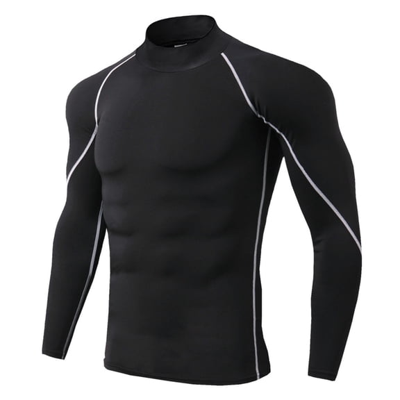 Men's Breathable Sports Winter Underwear Base Layer Topstight-fitting Long-sleeved Quick-Drying Fitness Top Mens Big Dress Shirts Mens Shirt with Tie